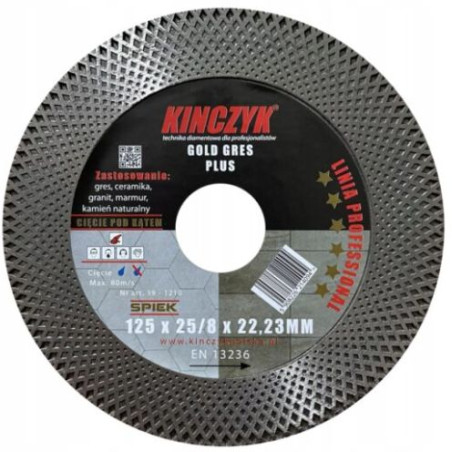 TARCZA GOLD-GRES PLUS 125x25/8x22,23  KINCZYK